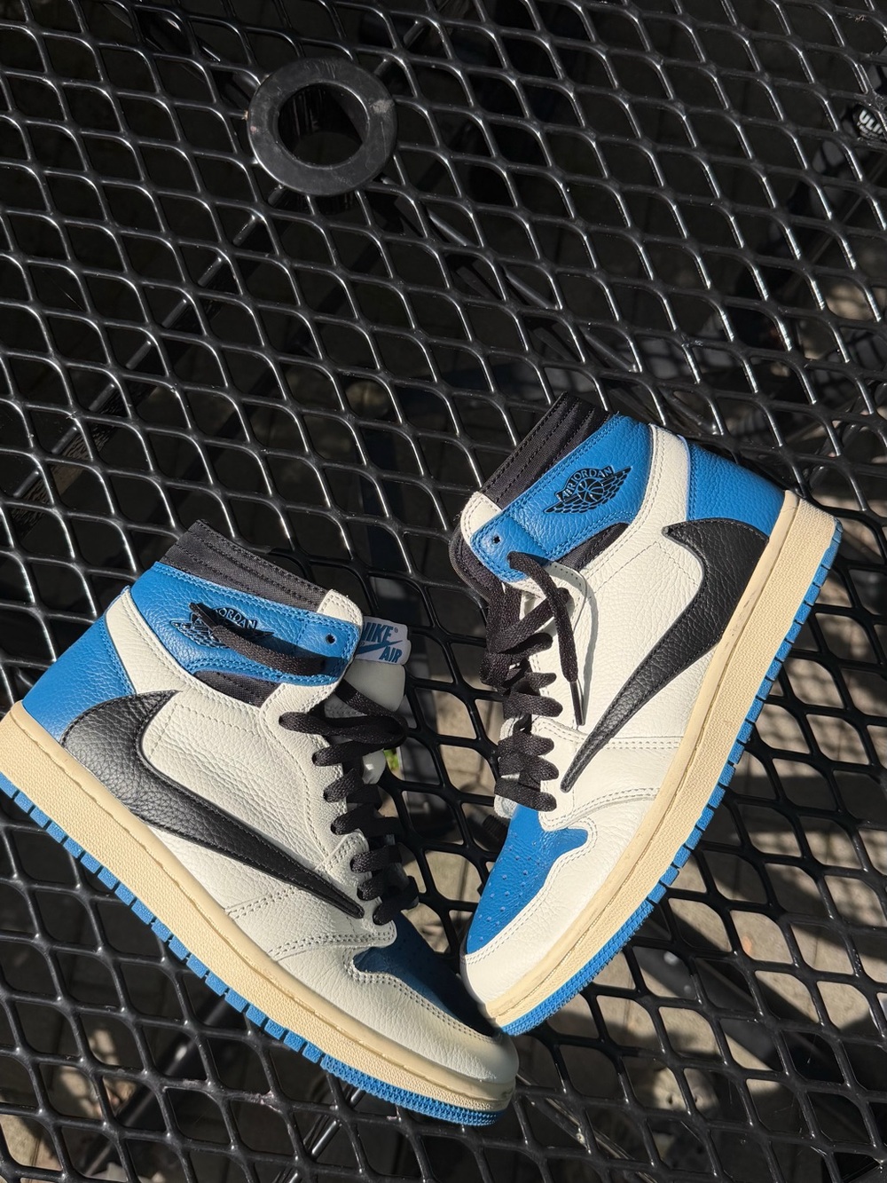 Travis Scott High-Top Sneakers White Black Blue